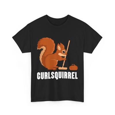 Curling Stone Shirt, Curlsquirrel Curling Rodent Squirrel Lover Curler Funny Tee