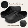 Fashion Womens Clogs Winter Mules Slip on Nurse Shoes Work Garden Slippers with Cotton Lined New Outdoor and Indoor Soft Cotton Shoes