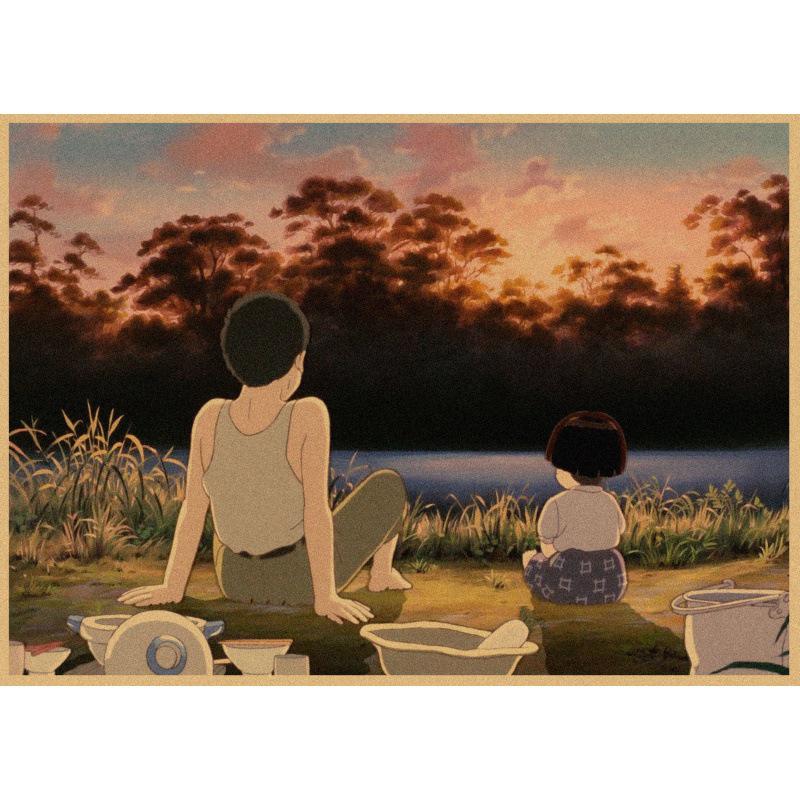 Anime Zeichentrickfilm 'Die letzten Glühwürmchen' Retro Poster - Kostenloser Versand