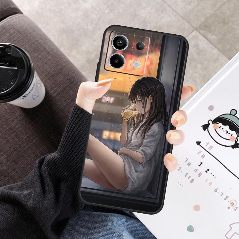 Sad Anime girl Cover For Xiaomi Redmi Note 14 13 10 11 12 15 Pro Plus Case For Redmi 15 15C 14C 10C 12C 13C
