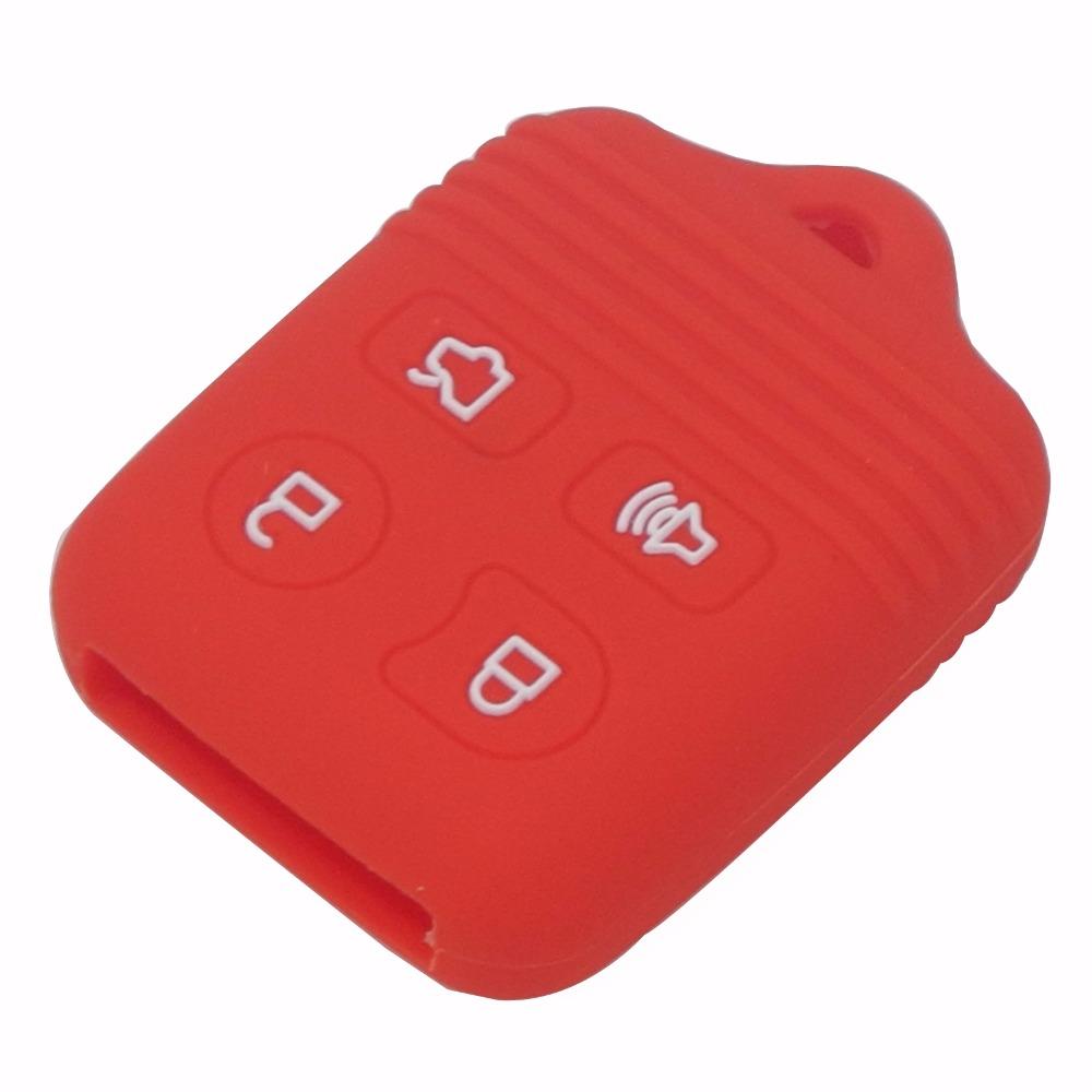 

jingyuqin 4 Buttons Silicone Key Fob Case Cover For Ford Focus Freestye F150 F250 E150 Ranger Explorer Econoline Lincoln Mercury красный