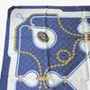 Used Cartier scarf, large size, chain pattern, navy, silk