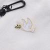 Metal Pin Brooch Pin, Pigeon Olive Branch Design Lapel Durable Backpack Decorative Badge for School Bag Clothes Accessories Precision
