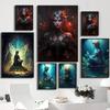 Dark Gothic Fairy Elf Fairy Underwater Mystical Fairy Flower Wing Poster and Print Canvas Painting Wall Art Pictures Home Decor