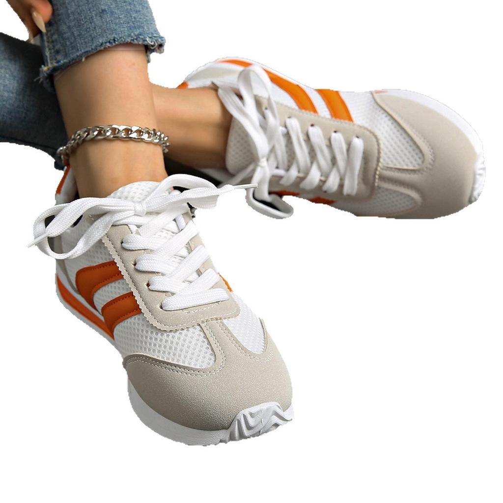 Fashion Women's Lightweight Fashion Sneakers Comfort Non Slip Casual Sports Shoes Woman Striped Mesh Breathable Platform Sneakers