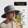 Unisex Wide Brim Bucket Hat Quick Dry Breathable Embroidered Adjustable Chin Strap Outdoor Sun Protection Hat For Men Women