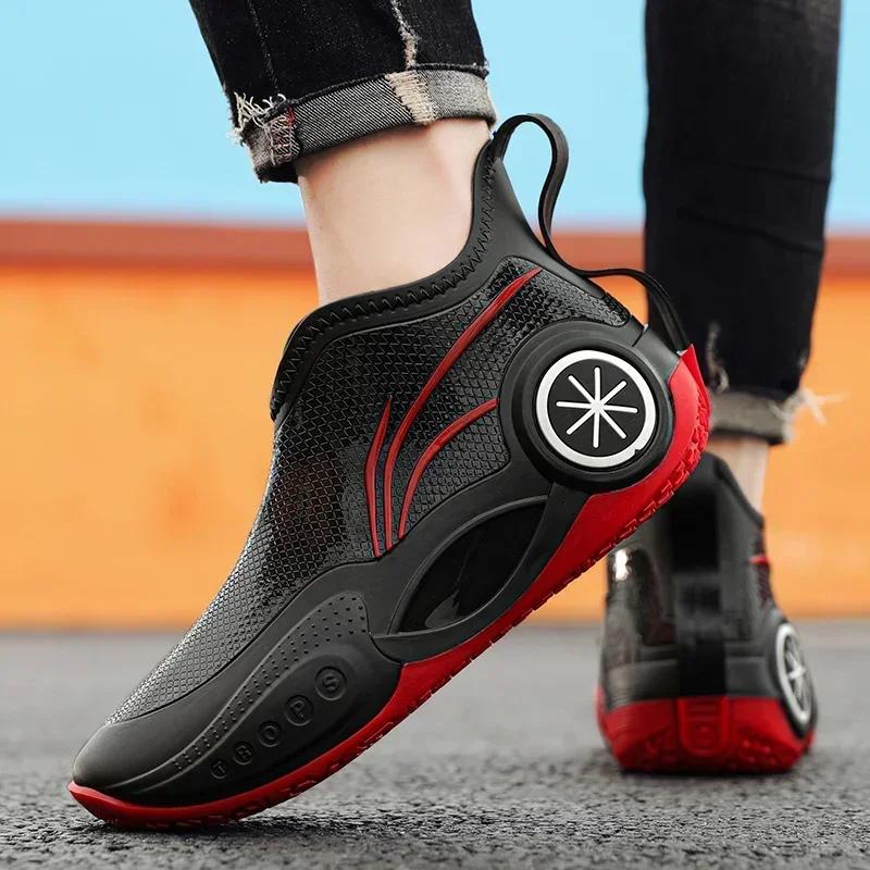 Fashion High Quality Men's Rain Boots Fashionable Trendy All-match Rain Boot Anti-slip Outdoor Work Boot for Men Anti-slip Fishing Shoe