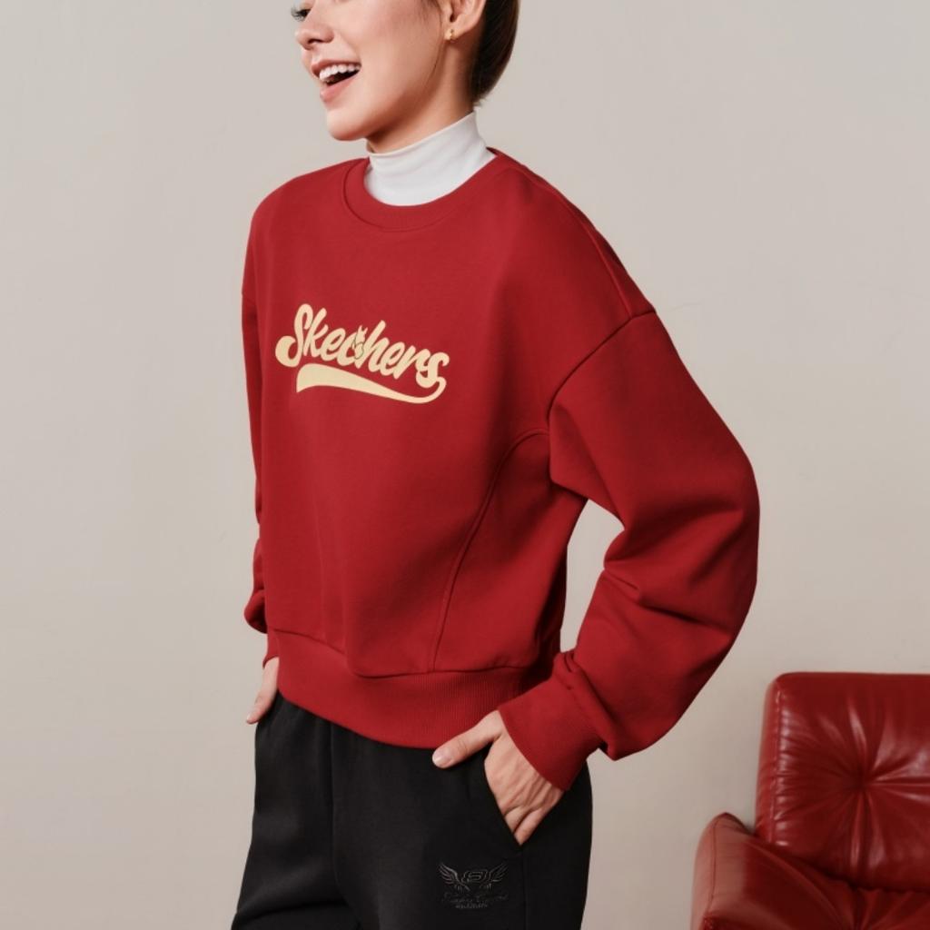 Skechers New Year Collection Simple Comfortable Aesthetic Solid Color Sweatshirt Women Sweatshirt L126W001-03LC