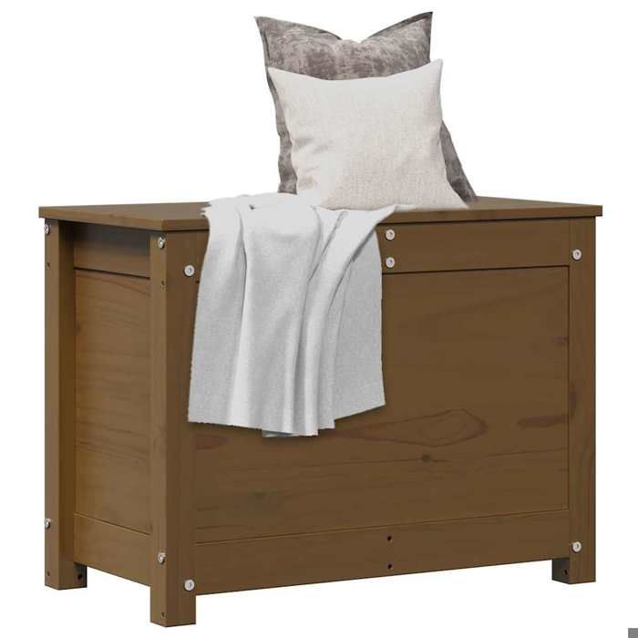 823547 vidaXL Storage Box Honey Brown 60x32x45.5 Cm Solid Pine Wood