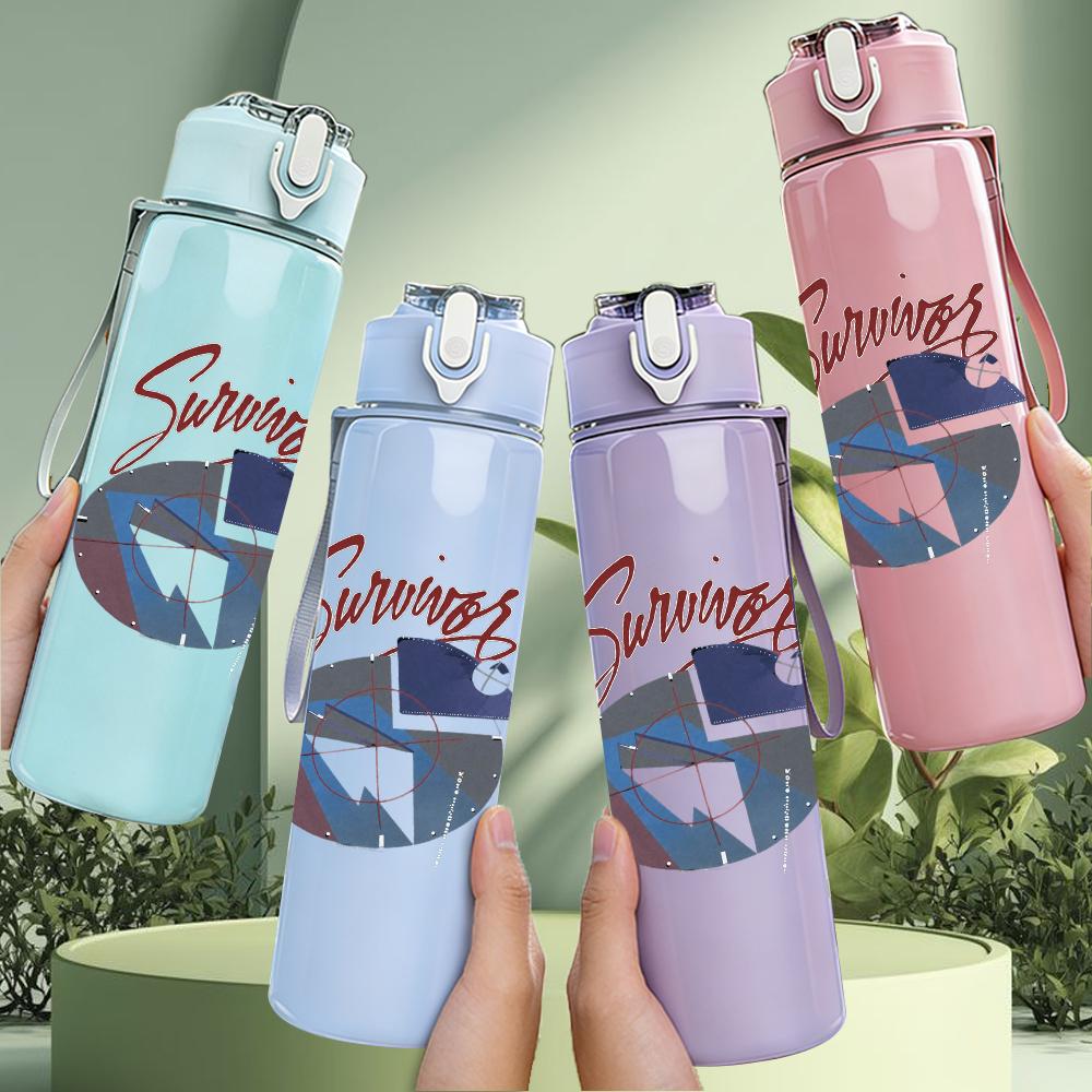 1PC Sinner Arrow Minimalist Retro Text Print 750ml Portable Sports Water Bottle Leakproof Gym Outdoor Travel Drink Cup