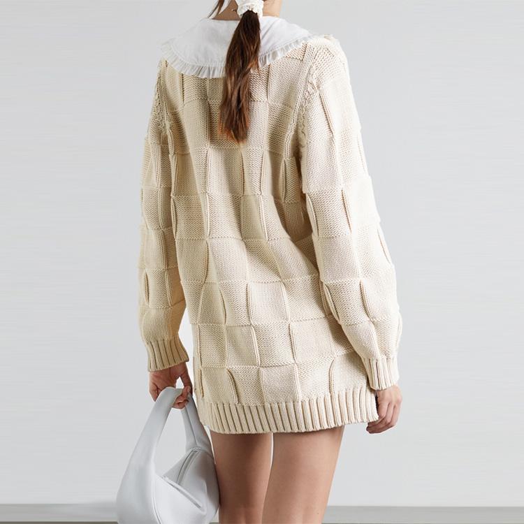 Ganni Ruffled Silk Trim Floral Embellished Cardigan Women tops Beige K1577-196