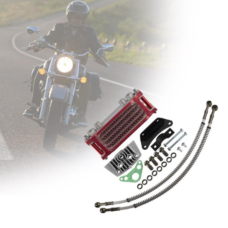 Motorcycle Cooling Radiator Engine Kit Universal for KLX 50 70 90 110 125 140CC Dirt Pit Modification Oil Coolers