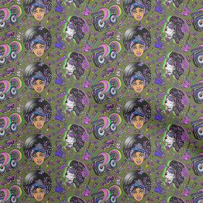 Cotton Flex Dark Olive Green Fabric African Sewing Craft Project Fabric Prints by Yard 40 Inche
