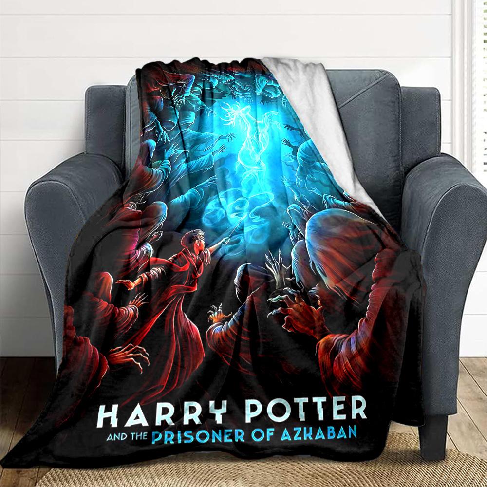 1pc Harry Potter Flannel Throw Blanket - HD Printed Lightweight Soft Warm All-Season Blanket for Sofa, Bed, Travel, Camping 058