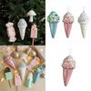 Sequins Ice Cream Pendant Christmas Hanging Ornament for Christmas Tree Wreath Tiered Tray Window Wrapping Decoration