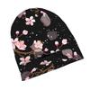 White And Pink Cherry Blossom Floral Adult Knit Beanie with Style Fits Effortlessly Into Seasonal Wardrobes and Pairs Well with Jackets or Casual Look