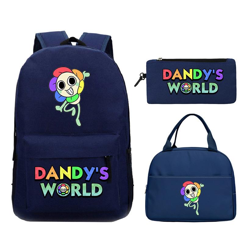 Dandy's world cartoon print fashion children's schoolbag set cross-border leisure student backpack three-piece set