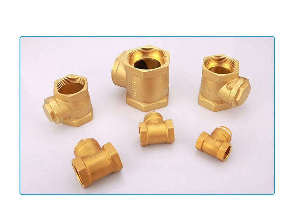 Durable Brass Horizontal Check Valve - Anti-Backflow, Fully Automatic, 6 Points for Tanks and Pipes