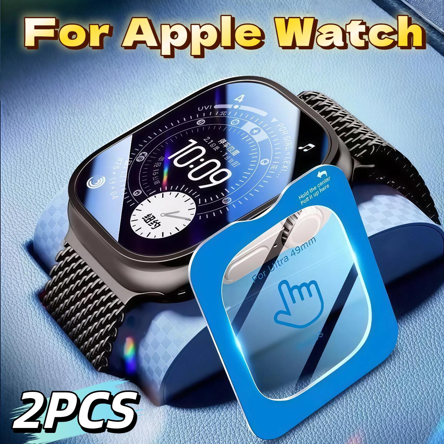 

2Pcs Tempered Glass Screen Protector For Apple Watch Ultra 2 3 Ultra2 Ultra3 49mm With Alignment Tool Easy Install 49MM Ultra2