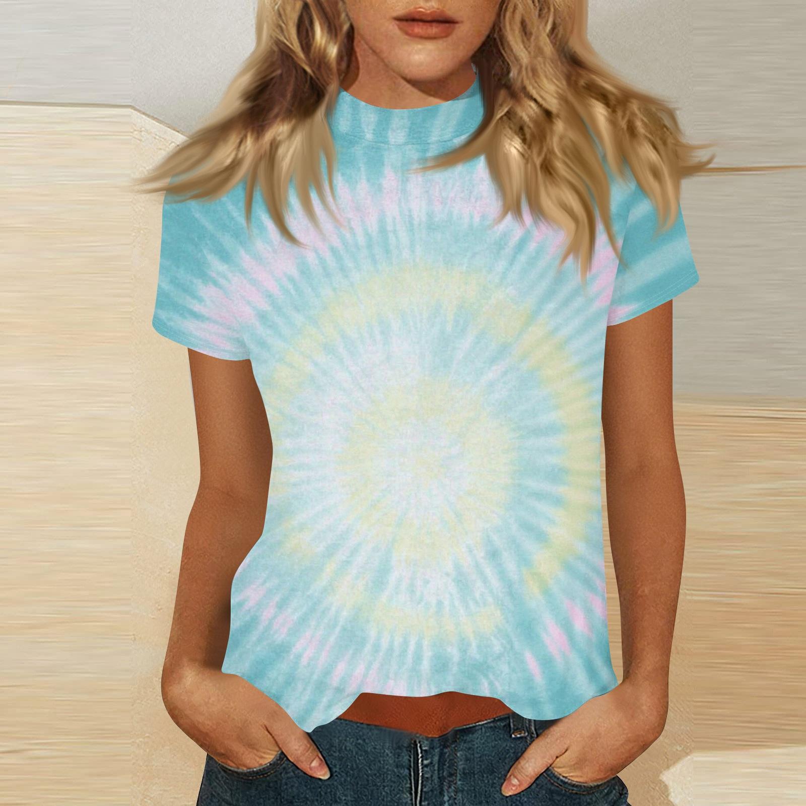 

Women s Mock Neck Short Sleeve Printed Top XL