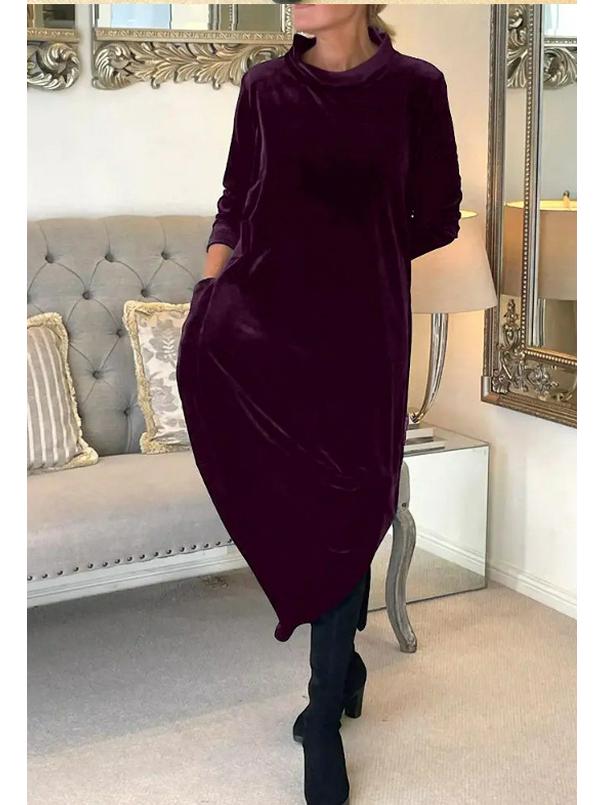 Spring 2023 European-American Slimming Round Neck Long Dress