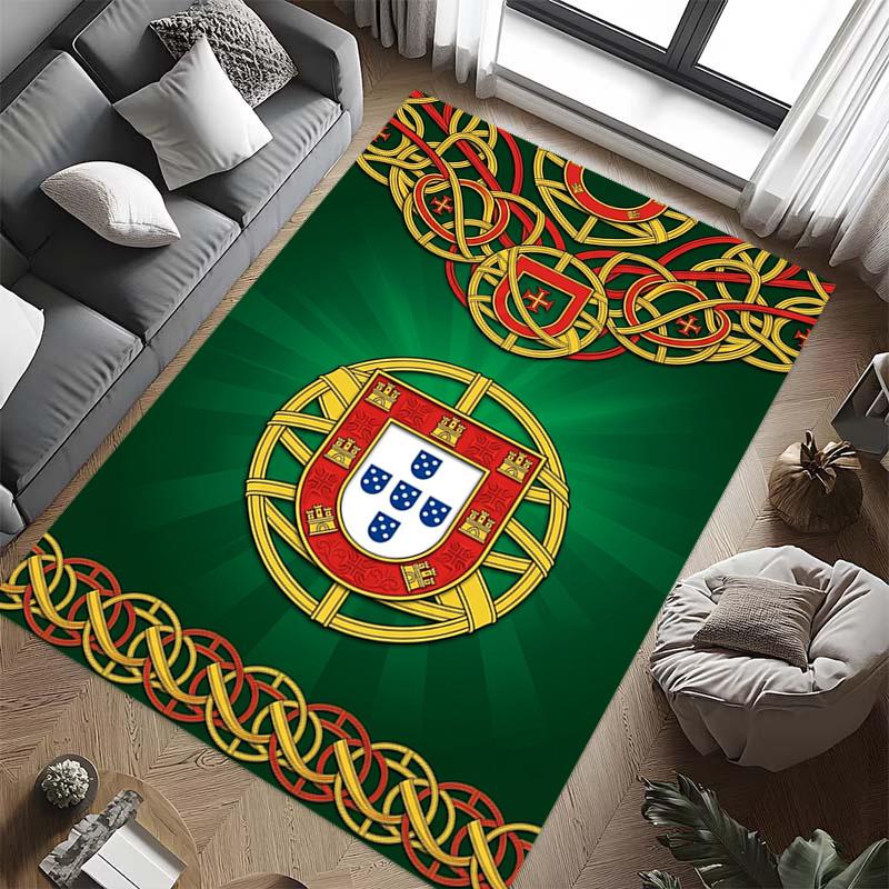 Portuguese Heritage Emblem Carpet Living Room and Bedroom Mats Home Decor Christmas Gifts Office Chair Cushion Bathroom Mat