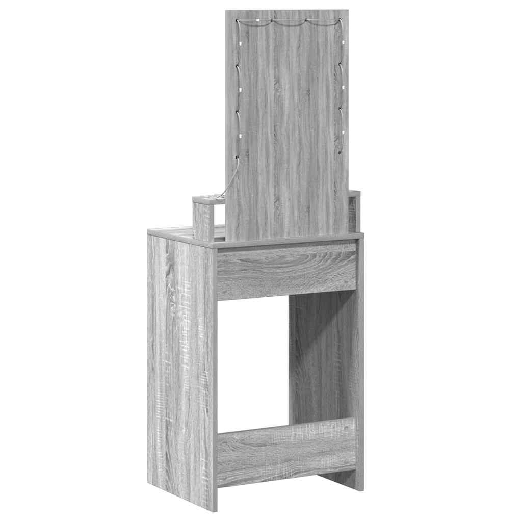 Makeup Table with Drawers Gray 50 x 41 x 140 cm Engineered Wood
