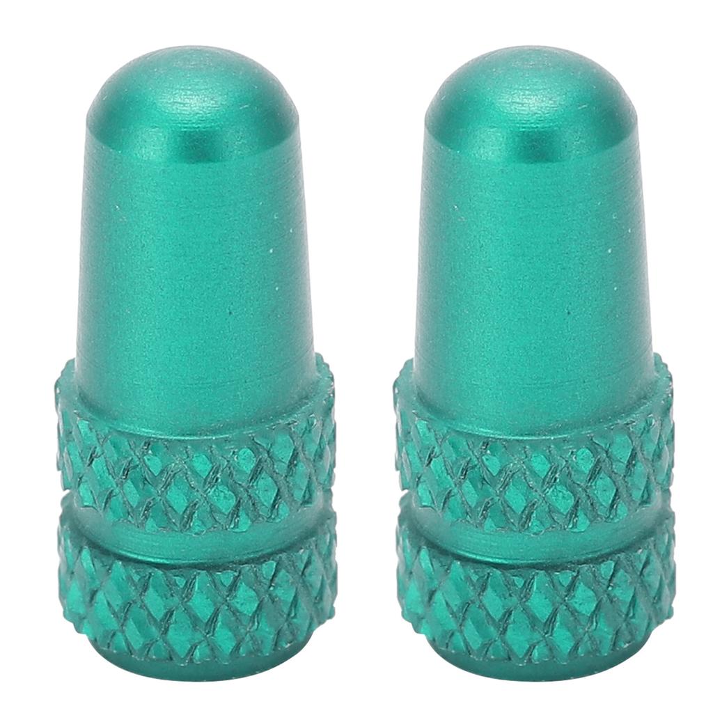 2pcs Presta Valve Caps Aluminium Alloy Presta Cycling Valve Dust Covers Bicycle Tire CapsGreen