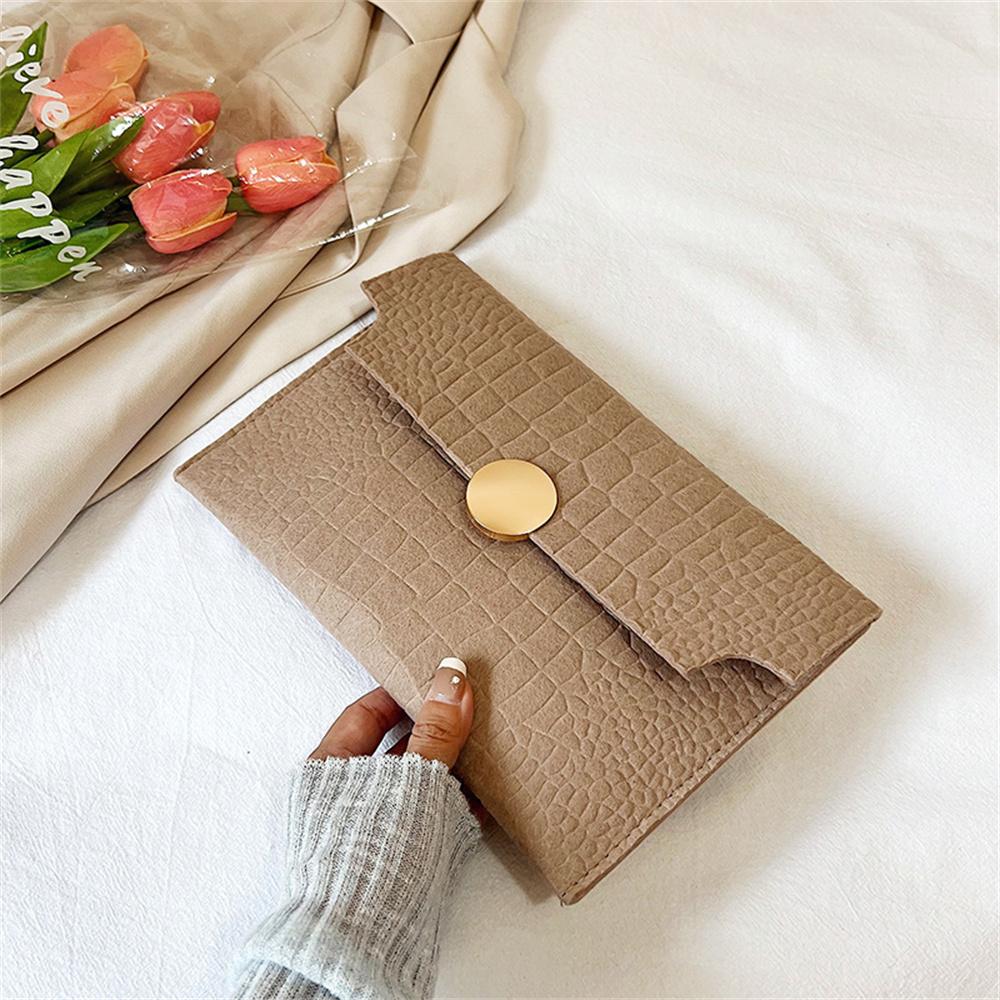 Fashion Envelope Felt Clutch Bag for Women Casual Evening Handbag and Solid Color Handheld Pouch