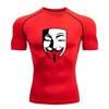 Men's Compression Fitness Sports T-shirt, Anonymous Mask Pri