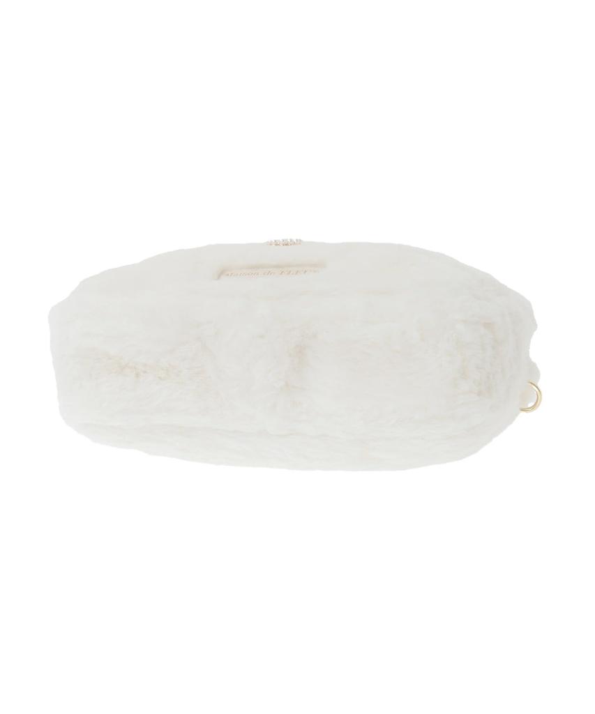 Maison de FLEUR Charm-Attached Fur 2-Way Boston Bag, Pink, F, Handbag, 08000754200