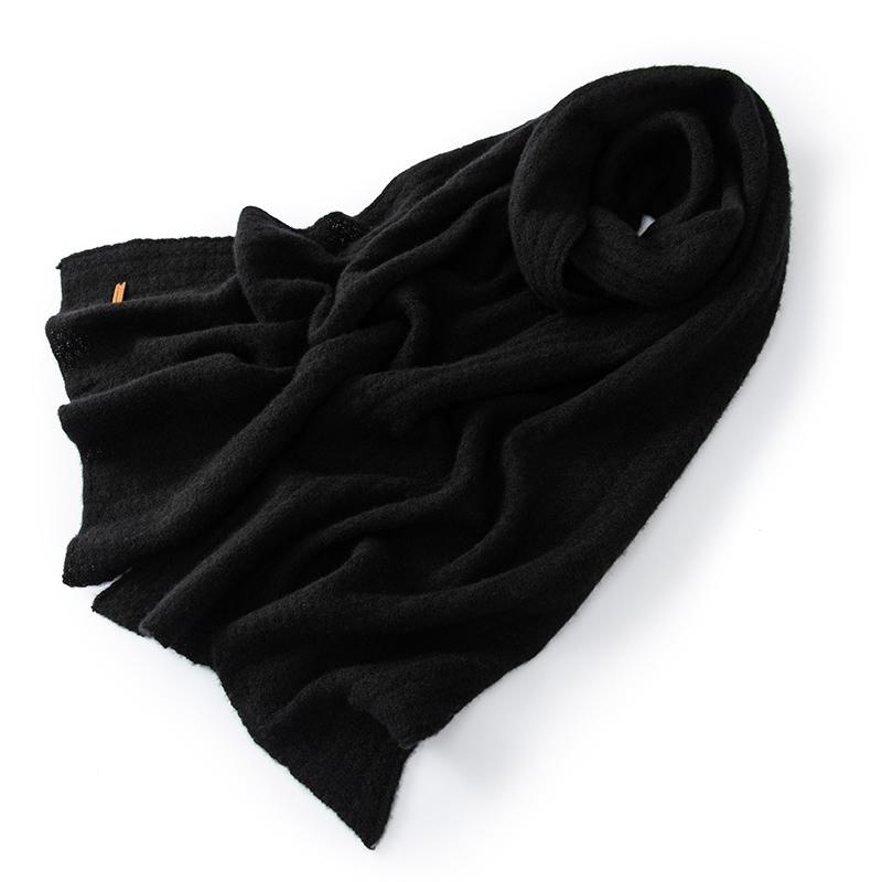 Women 100% Pure Cashmere Knit Scarf Textured Pattern Winter Warm Soft Cozy Fashion Casual Neck Warmer Cold Weather Accessory