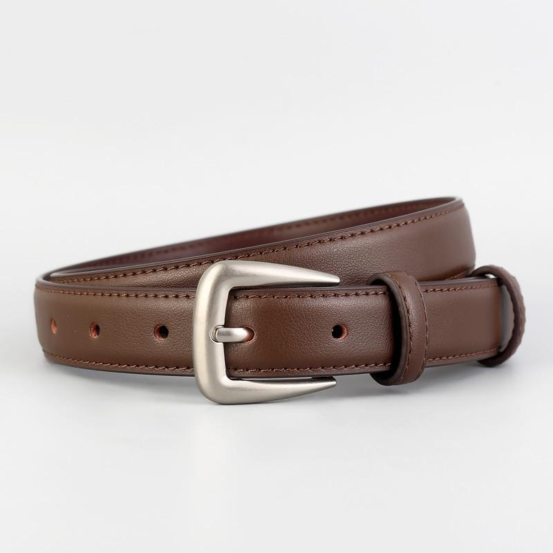 

Genuine Leather Womens Belt With Alloy Buckle For Casual And Formal Wear кавовий
