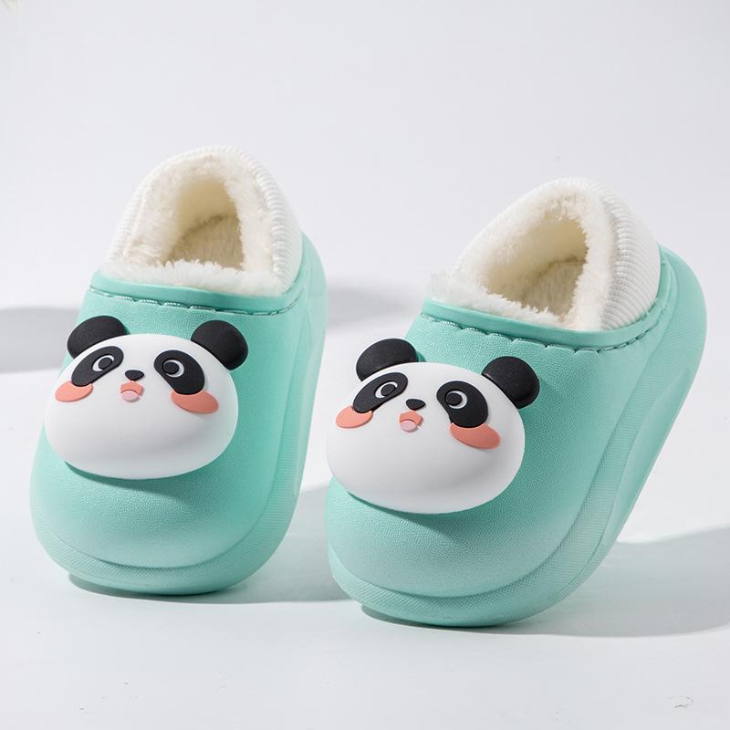 Winter Kid Baby Boy Girl Slippers Newborn Cartoon Bear Non-slip Home Indoors Shoes Thick Warm Children Plus Fleece Shoes Slipper