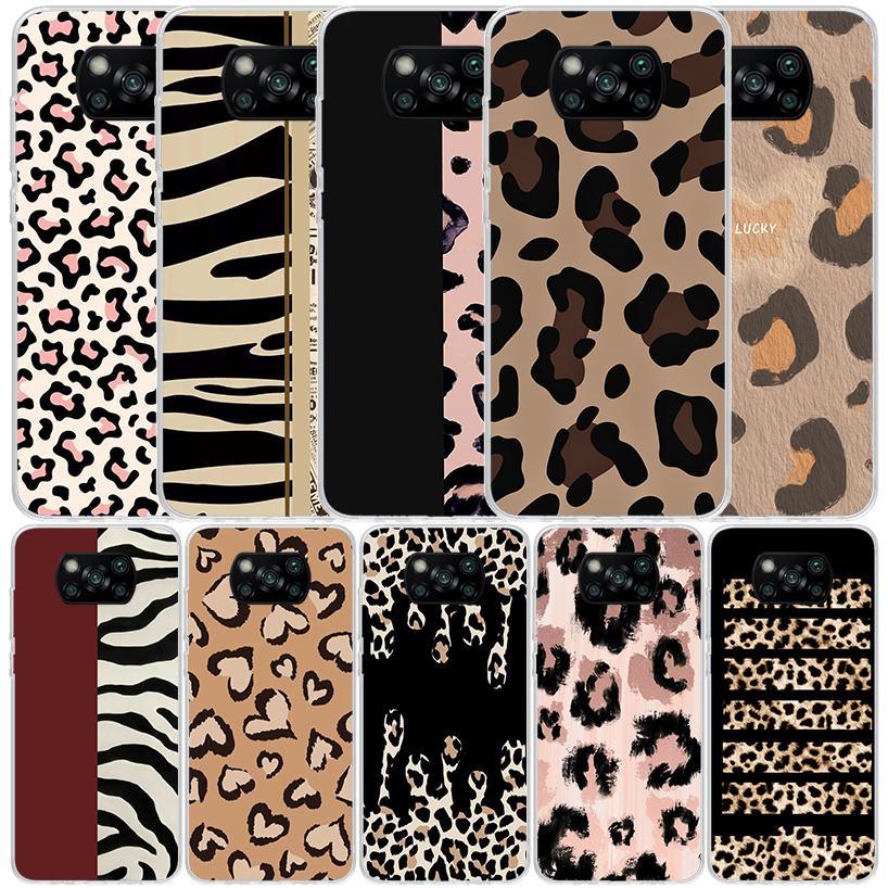 Leopard Print Phone Case For Xiaomi Poco F7 Ultra X5 X6 X7 Pro M7 Redmi 15C 15 13C 13 12C 12 10C 10 10A 9 9C 9A 9T Cover Poco X7