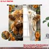 Set Of 2 Flat Printing Happy Valentine Day Party Window Curtains Cartoon Plateau Cattle Calves Digital Printed Polyester Curtain