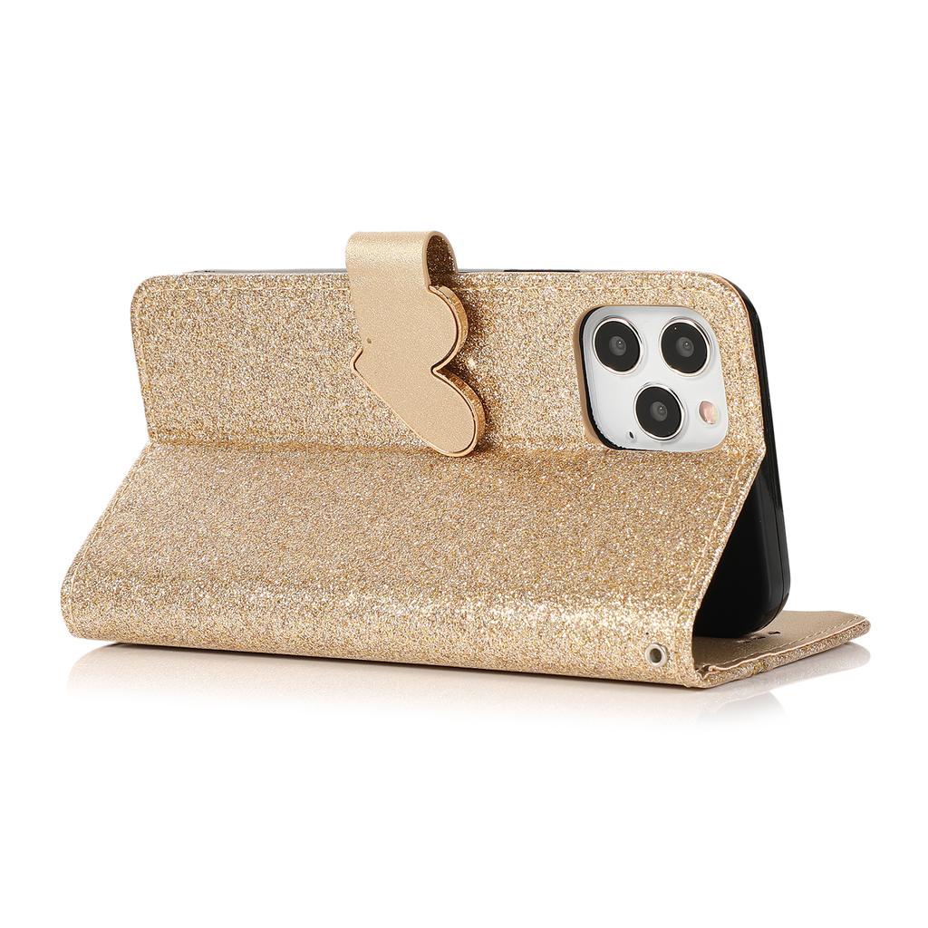 Custodia per Telefono a Portafoglio in Pelle Glitterata Bling per iPhone 15 14 13 12 11 Pro Max XR XS X SE 2020 7 8 Plus Cover Mobile con Supporto Capa