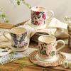 380ML Ceramic Rose Coffee Cup Large Capacity Breakfast Oatmeal Mug Exquisite Flower Office Afternoon Tea Flower Tea Cup Gifts