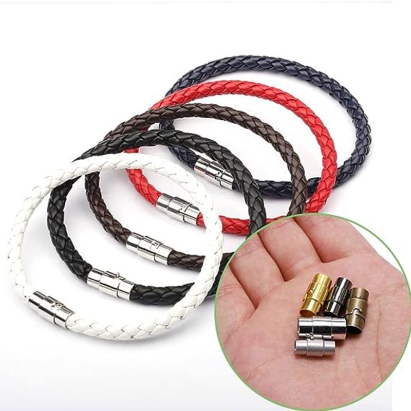 Balení 10 magnetických zapínání Díl pro výrobu šperků Měděné koncovky šňůr pro kůže Lanový náhrdelník Náramek Příslušenství