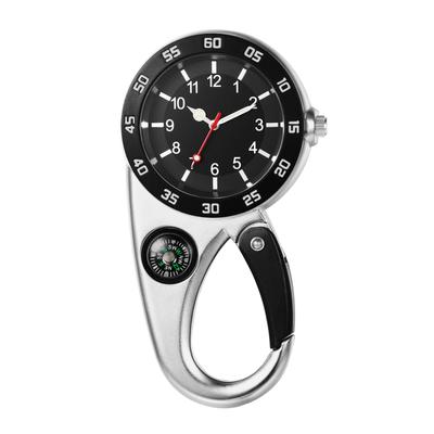Karabineruhr Karabineruhr Analog Leuchtkompass Schlüsselanhängeruhr Wasserdicht Clipuhr Taschenuhr Silber Sport Klettern Camping Outdoor