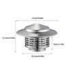 Umbrella shaped cap, stainless steel cover, roof, cylindrical PVC pipe, flue, rainproof cover, ventilation cap