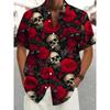 Camicia da uomo con stampa 3D a fantasia floreale Camicia con bottoni Camicia casual Camicia estiva Manica corta Abbigliamento quotidiano per le vacanze