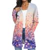 Women's Fashion Casual Retro Floral Print Mid-Length Cardigan Jacket