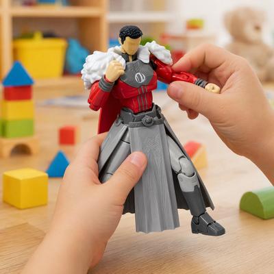 3D Printed Action Figure, DIY Posable Cartoon Character Model, Multi-Jointed Movable Dummy Decoration, Collectible Gift for Animation Lovers