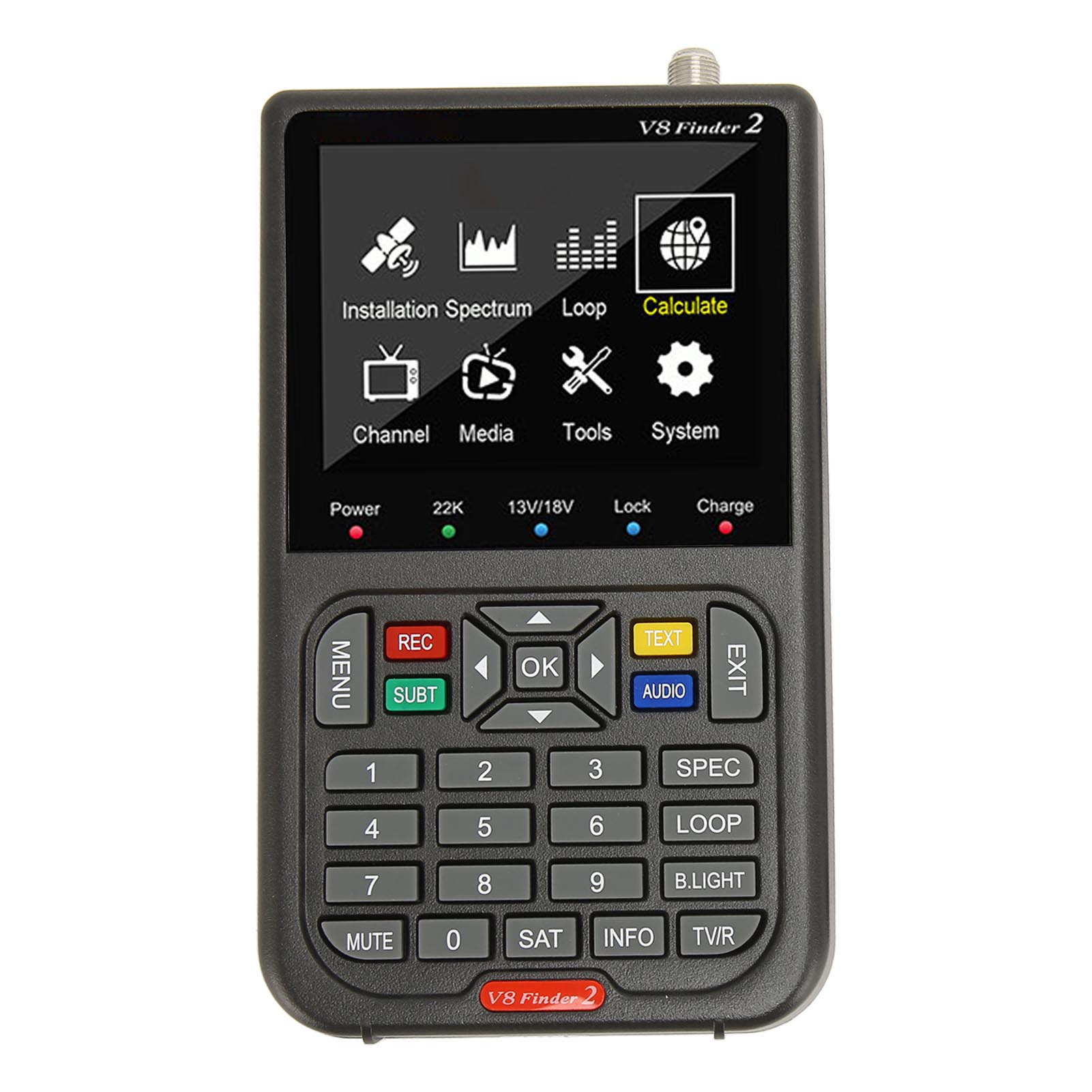 

V8 Finder 2 Сатфайндер Вимірювач сигналу 3,5-дюймовий HD РК-дисплей 4000 мАг USB 2.0 DVB-S2XS2S MPEG-24