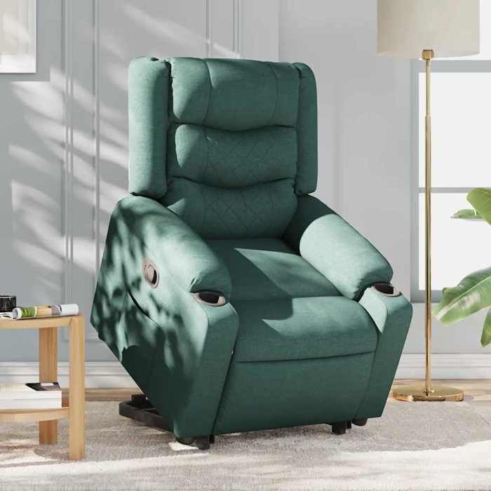 VidaXL Fauteuil inclinable vert foncé tissu 3310264