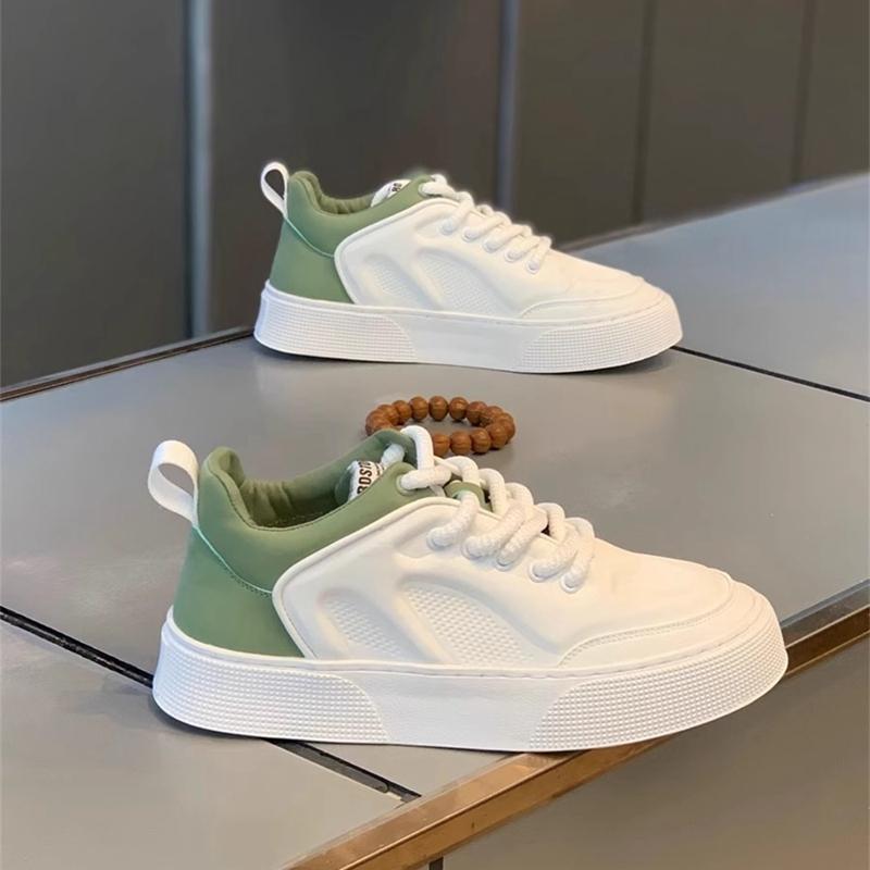 Herbst Freizeit Niedrige Schnürschuhe Weiche Sohle Leichte Kleine Weiße Board-Schuhe Schnürung Sportlich Persönlichkeit