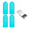 Precise Silver Fiber Gaming Finger Covers With Night Glow Feature Accurate Control For Competitive Play In Dark