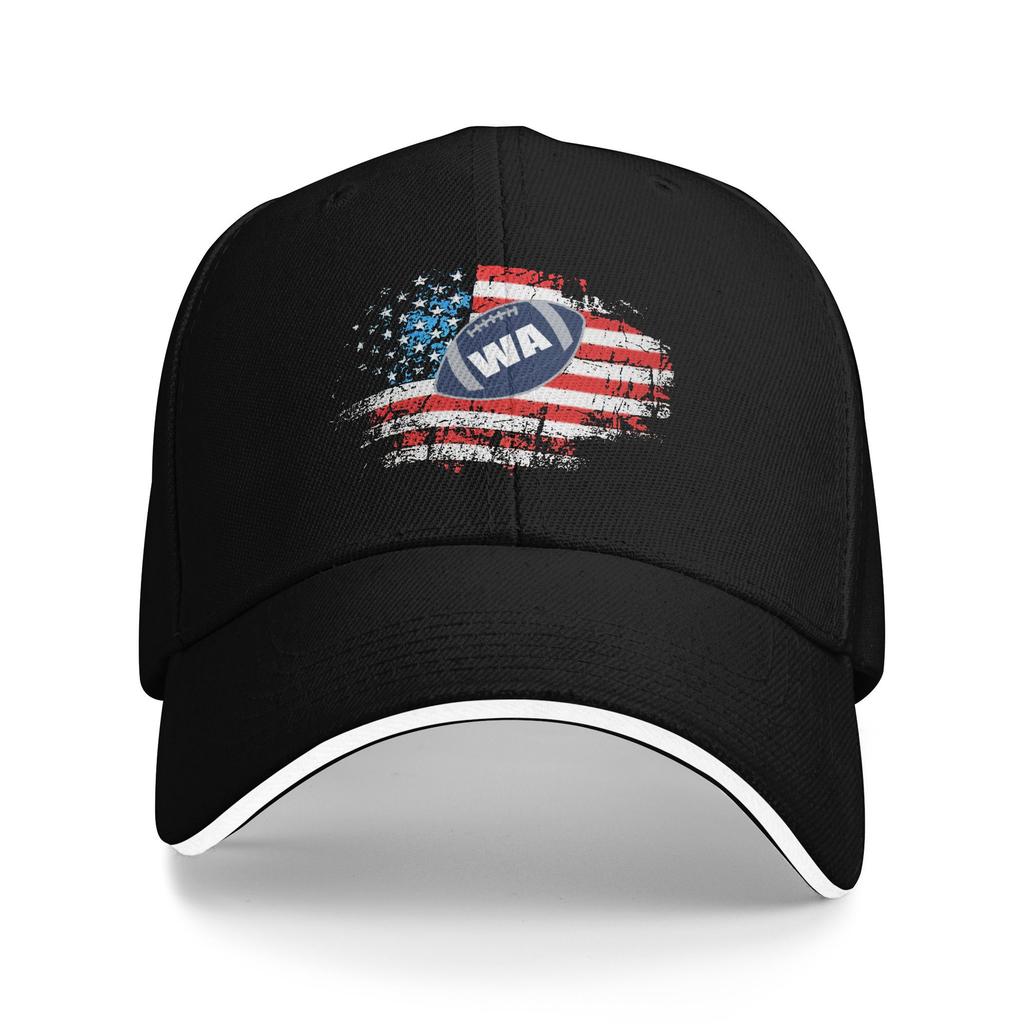 1pc Football & City Print Adjustable Unisex Vintage Baseball Cap for Men & Women - Soccer Fan Gear for Stadium Matches & Casual Wear