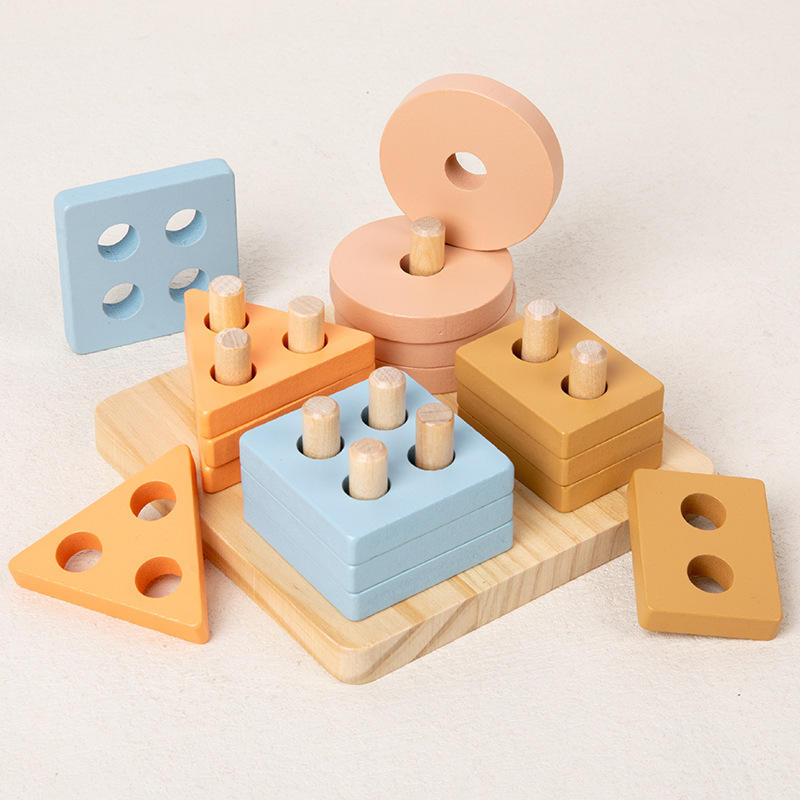Деревянные детские игрушки Монтессори, сортировочные головоломки, обучающие образовательные игрушки, сортировщик цветных форм, головоломки, игрушки, подарок для детей